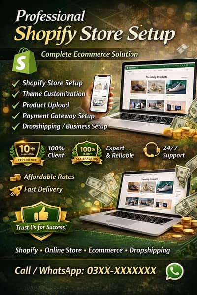 shopify store full setup in all countries