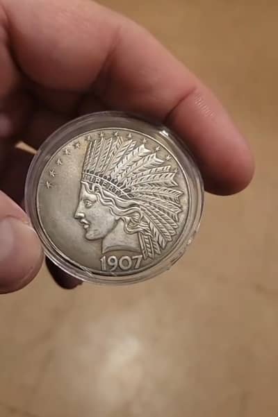 USA 1907 INDIAN HEAD 10 DOLLAR | SILVER PLATED RARE COIN | OLD COIN |