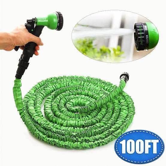 Magic Hose Pipe 100FT Expandable Garden Water Pipe - 7-in-1 Multi-Functional Spray Gun - Heavy Duty Flexible Pipe for Car Wash, Garden Watering & Home Cleaning - Durable