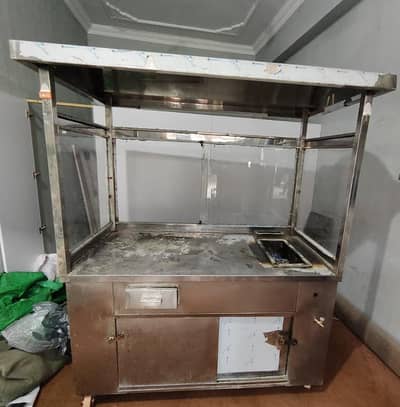 Shawarma , burger & Fries Glass Counter with Storage