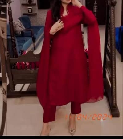 Red part wear 3 pcs suit