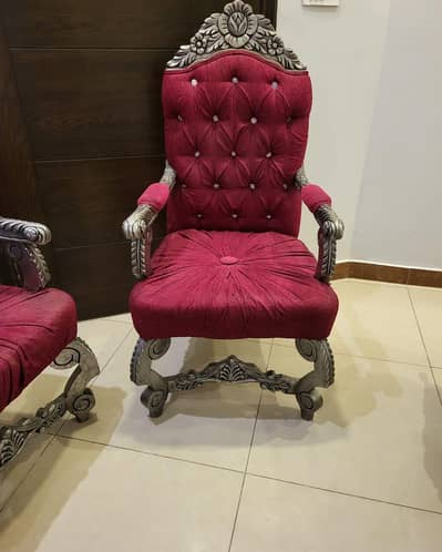 Premium Wooden Carved Armchair for Bedroom/Living Room