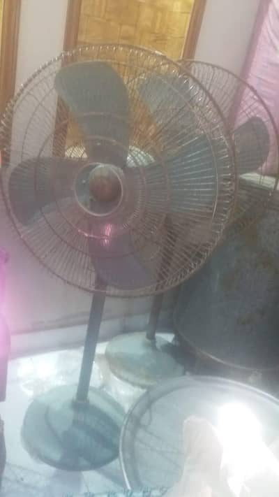 2  pedestal fans