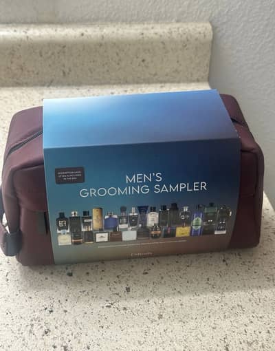 Men 27 fragrances lot perfumes colognes and skincare set with bag