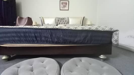 bed with side tables