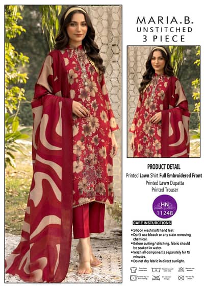 lawn printed or embroidered 3 piece unstitched