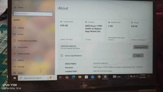 HP laptop ryzon 3pro 3300