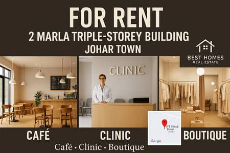 Prime 3-Storey Commercial Building For Rent | Johar Town | Next to Emporium Mall & Expo Centre