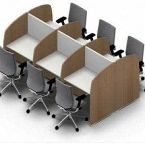 Office Table- L-Shaped Office Desk-Modern Glass Desk-Office Cluster