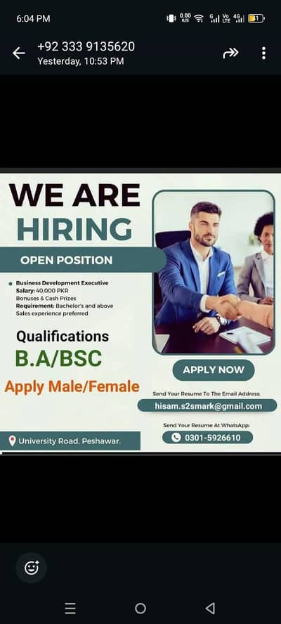 Male and female both can apply.