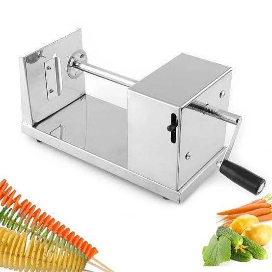 Potato Spiral Cutter Potato Slicer Potato Tornado Slicer Tornado Potato machine Spiral Twister Potato Chips Slicer Vegetable Cutter Cutting Machine SS Steel
