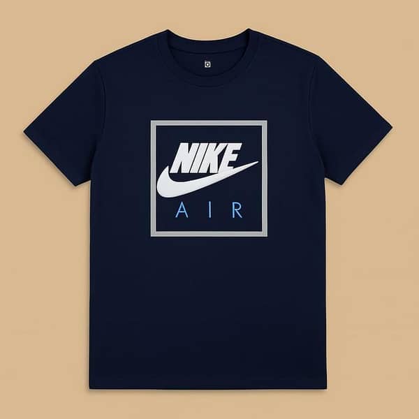 Crisp Cotton Tee I Sleek Dark Blue Nike Logo T-Shirt