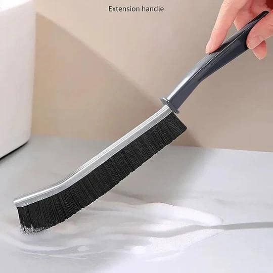 Hard Bristle Crevice Cleaning Brush 2 Pcs – Grout Gap Tile Joint Cleaner for Bathroom Kitchen – Long Handle Narrow Brush