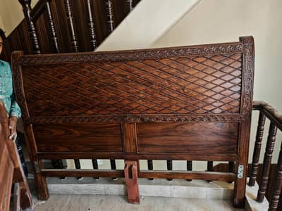 solid wooden bed fr sale with 2 side tables