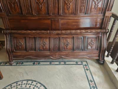 solid wooden bed fr sale with 2 side tables