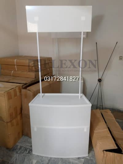 Portable kiosk table