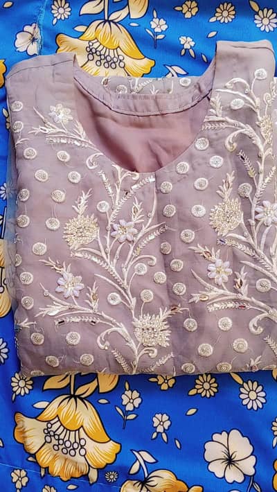 Fancy Organza 3 Piece Suit – Ready  to wear