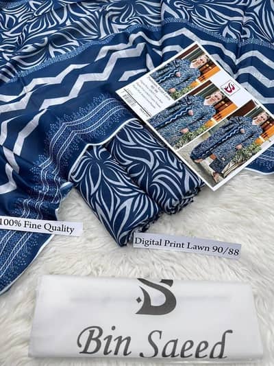 3 Pcs Women's Unstitched Printed Suit