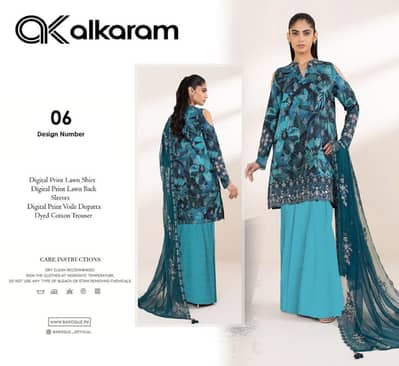 alkarm inspired 3pc printed lawn suits 2026 premium summer collection