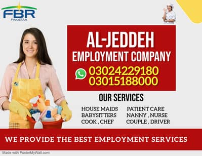 House Maid Babysitter Cook Chef Couple Helper Driver all Domestic Staf