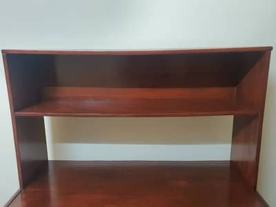 Solid Wood Study / Office Table with Overhead Shelf & Lockable Drawer