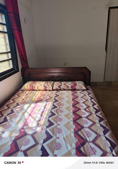 Wooden Bed with Mattress