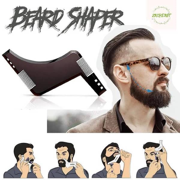Beard Shaping Tool for Men: Beard Shaper Plus Comb for Precise Lineups