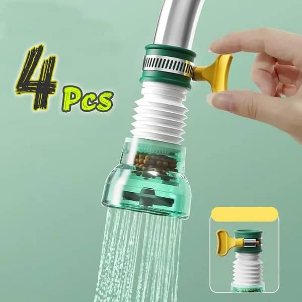 Kitchen Faucet Adapter with 360° Adjustable Nozzle: Clip-On Water-Saving High-Pressure Sprayer for Sink and Shower