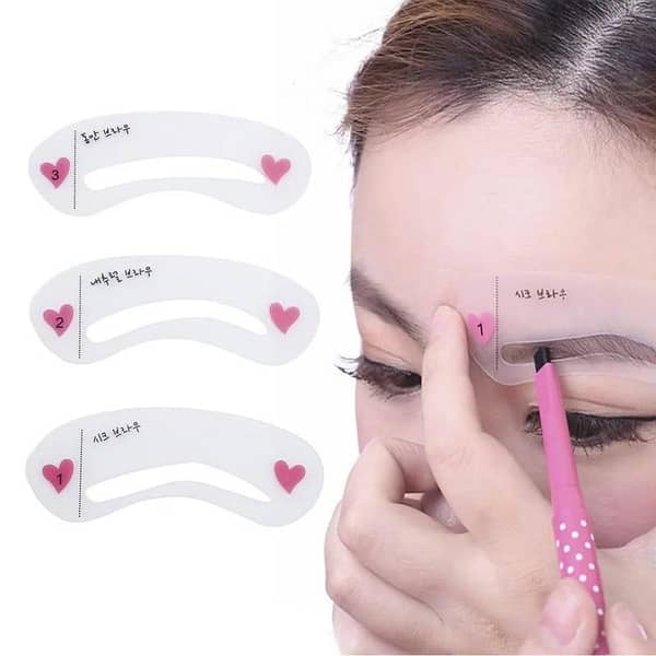 3Pcs Reusable Eyebrow Stencil Set for DIY Drawing, Grooming & Shaping