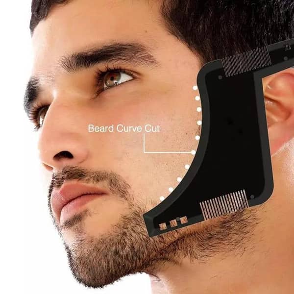 Double-Side Beard Shaping Tool with Included Comb for Line Up and Men’s Beard