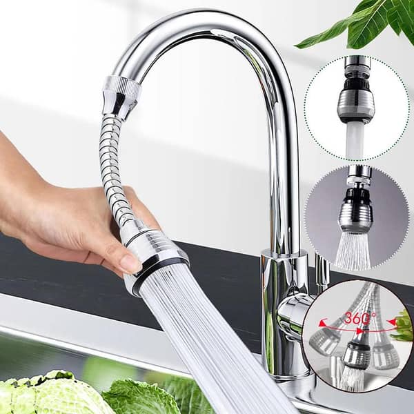 Universal Turbo Flex 360° Swivel Tap Water Filter Nozzle for Bathroom Faucets