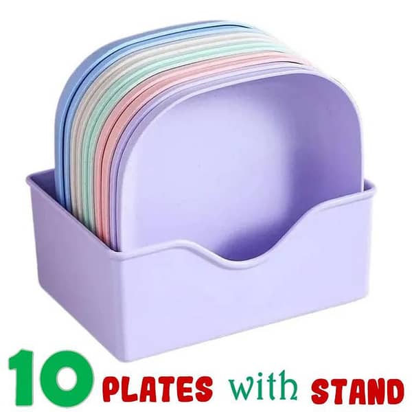 10pcs Reusable Dinner Plates Plastic Multi-function Creative Spit Bone Dish Household Kitchen Fruit Plate Living Room Home Snack Plate for Salad Candy Dessert Fruit Pastry Plate Home Use Dinner Plate Set