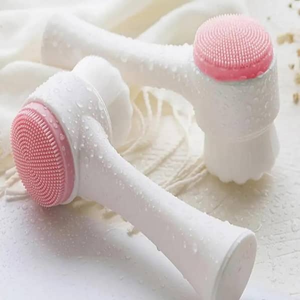 1pc Facial Cleansing Brush – Double-Sided Silicone Exfoliator and Soft Bristle Face Scrub for Deep Pore Cleansing
