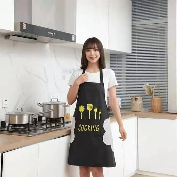 Multicolor Kitchen Apron Waterproof and Oil-Proof with Pocket, Adjustable, Sleeveless Design for Women