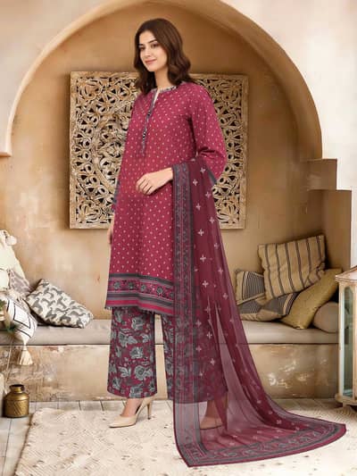 3 Piece Lawn Suit (Unstitched) LimeLight