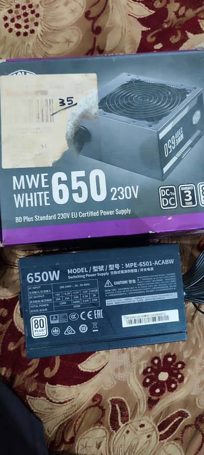 High End Gaming Power Supply 650 Watt Cooler Master 80 Plus