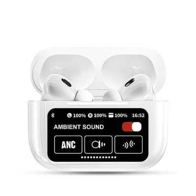 Touchscreen AirPods led display noise cancellation 32H battery