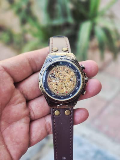 Retro Style Skelton Automatic mechanical Watch