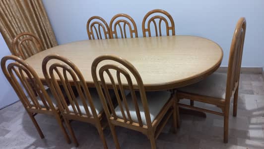 8 Chairs Dinning Table Made By Completley OKS Wood