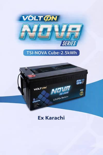 NOVA 2.5kWh Lithium Battery 25.6V 100Ah LiFePO4 – Solar & UPS