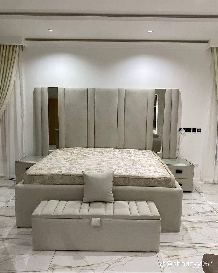 Luxury BED Set | Side Table | Dessing table | Cutomize Bed | Bed Table 13