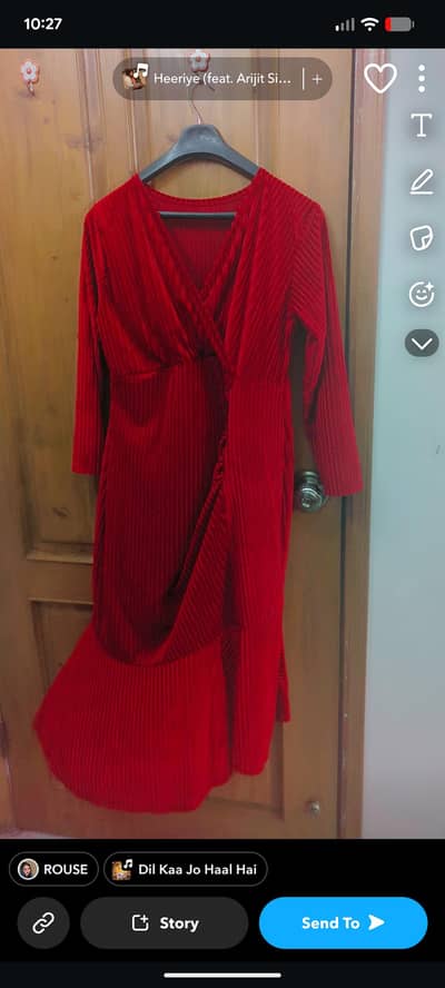 new western red dress