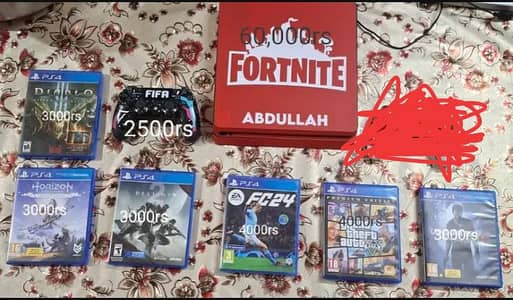 PS4 used in good condition  with optional accessories