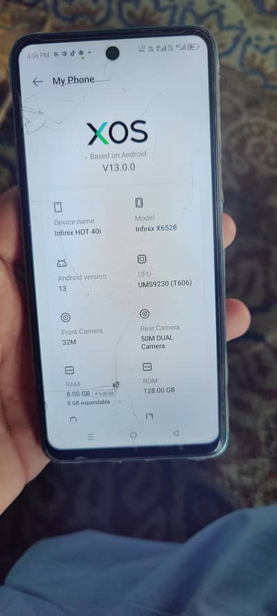 Infinix hot40i 8gb 128gb  03002436082