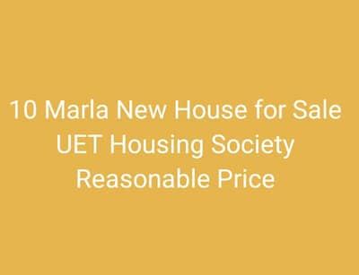 10 Marla House for Sale prime locatio