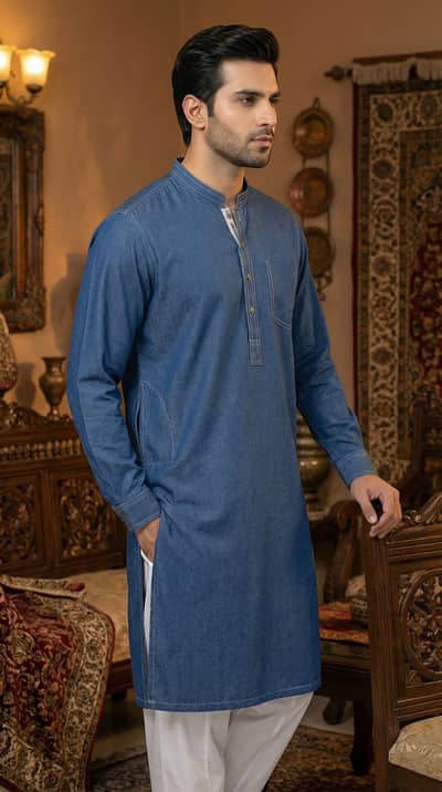 Kurta Kameez with Pajama for Eid - 2 pc (Designer Wear)