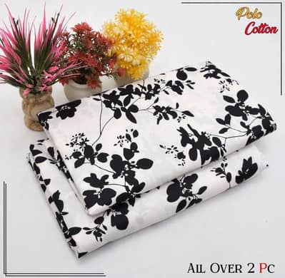 2 Pcs Woman's unstitched Printed Suit