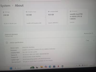 “Dell Latitude 5400 Core i5 8th Gen 8GB RAM 256GB SSD”