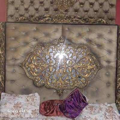 Golden colour king size bed