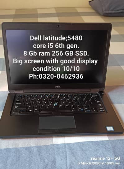 {Dell latitude:5480} core i5 6th gen (8Gb ram-256 SSD} condition 10/10